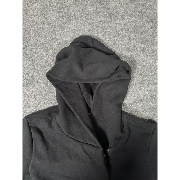Standard James Perse Womens Black Hidden Zipper Zip‎ Up Hoodie Sweatshirt Size 2 - Picture 7 of 16